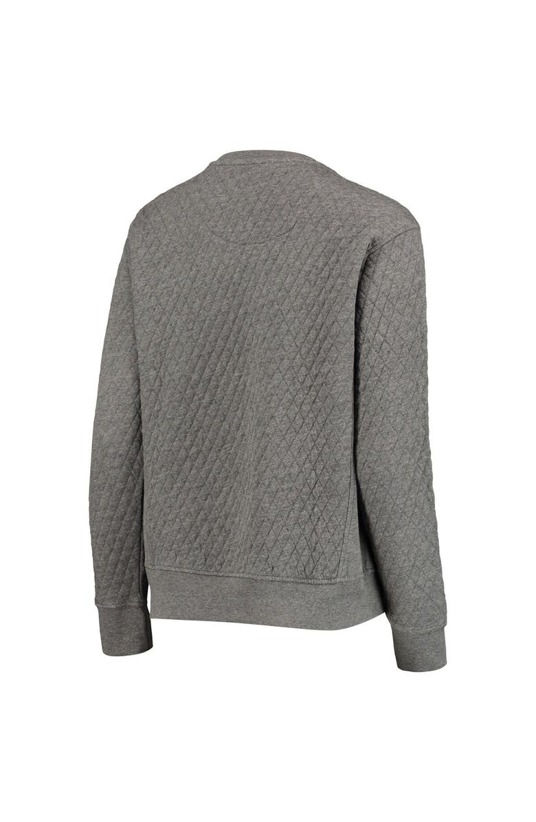 PRESSBOX Women's Pressbox Heather Charcoal Iowa State Cyclones Moose Quilted Pullover Sweatshirt, Alternate, color, Heather Gray