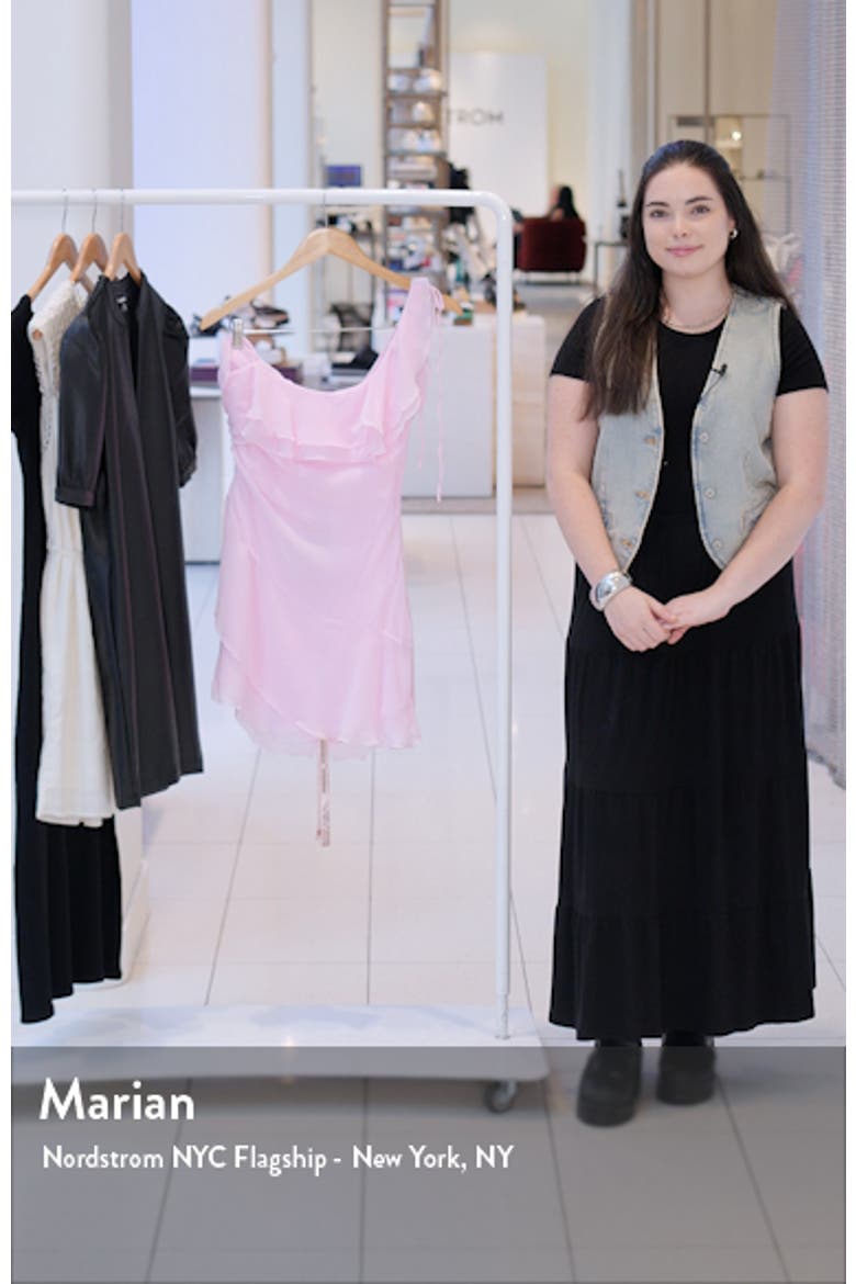 Kalena Layered One-Shoulder Georgette Minidress video
