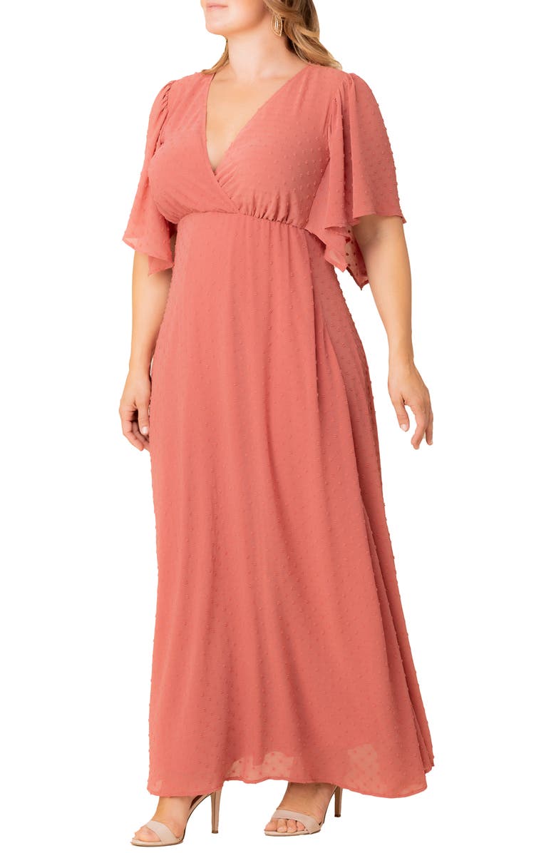 Kiyonna Metallic Thread Dress, Alternate, color, Peachy Keen