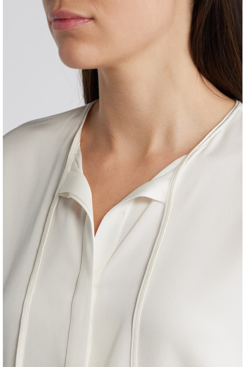 Eliza Silk Blend Button-Up Top, Alternate, color, IVORY
