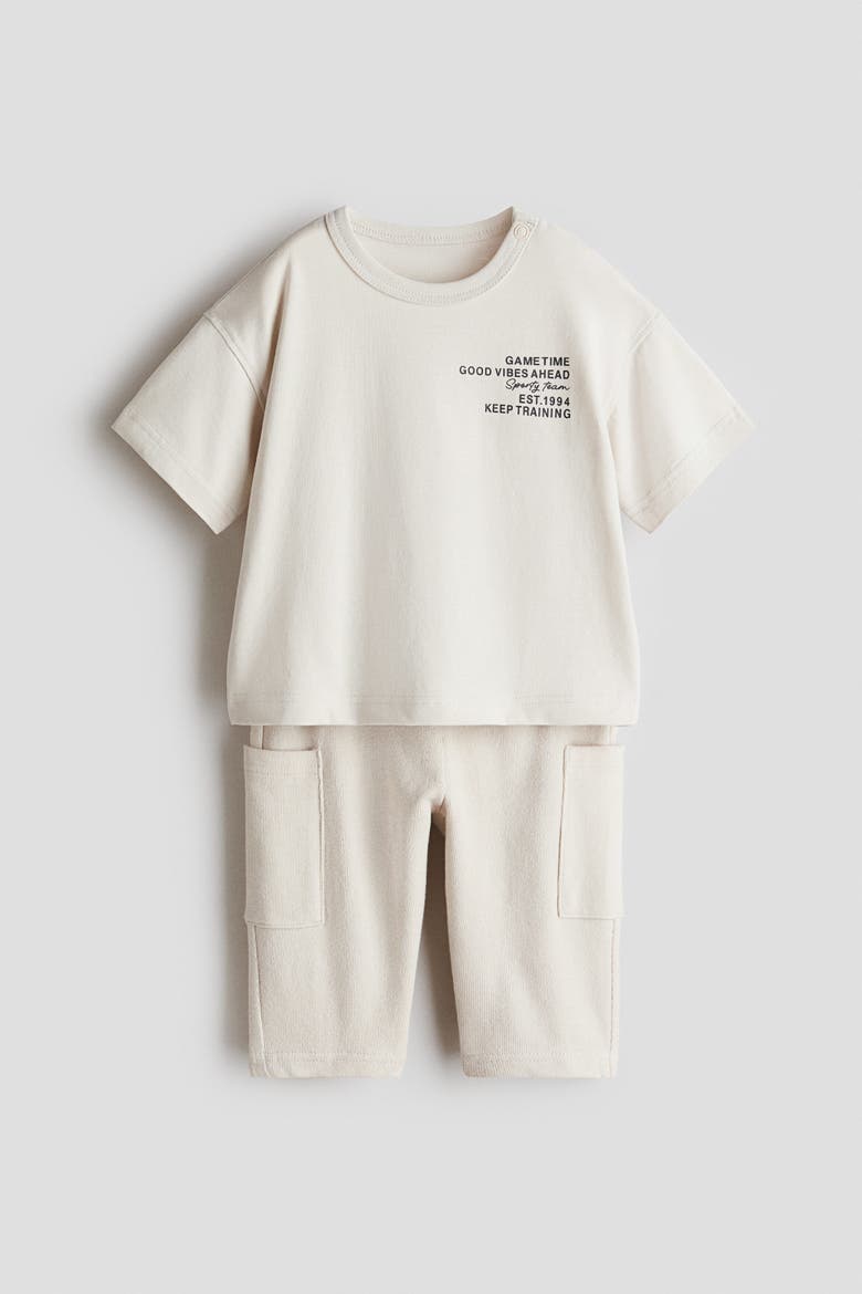 2-piece Cotton Set, Main, color, Light beige