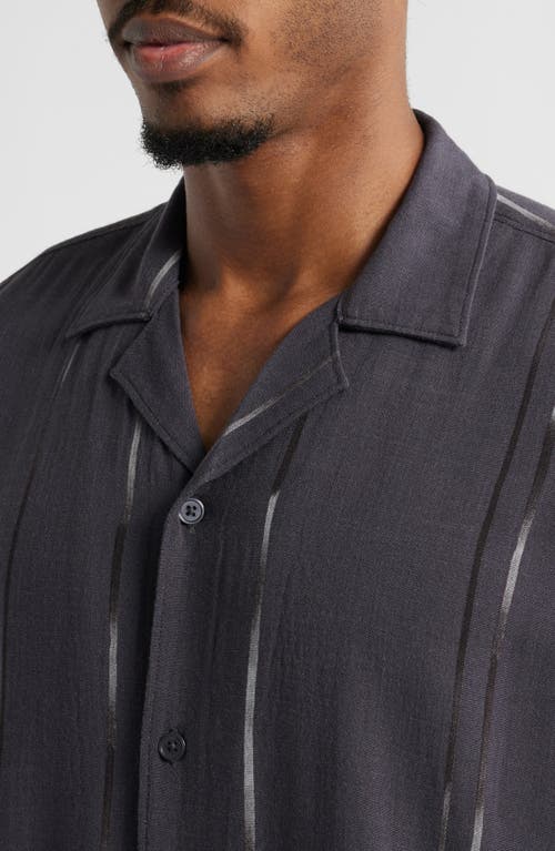 Open Edit Resort Lines Texture Camp Shirt