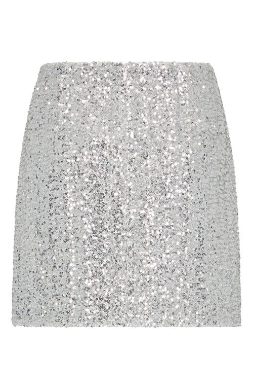 Milly Rhea Velvet Bow Detail Sequin Miniskirt In Metallic