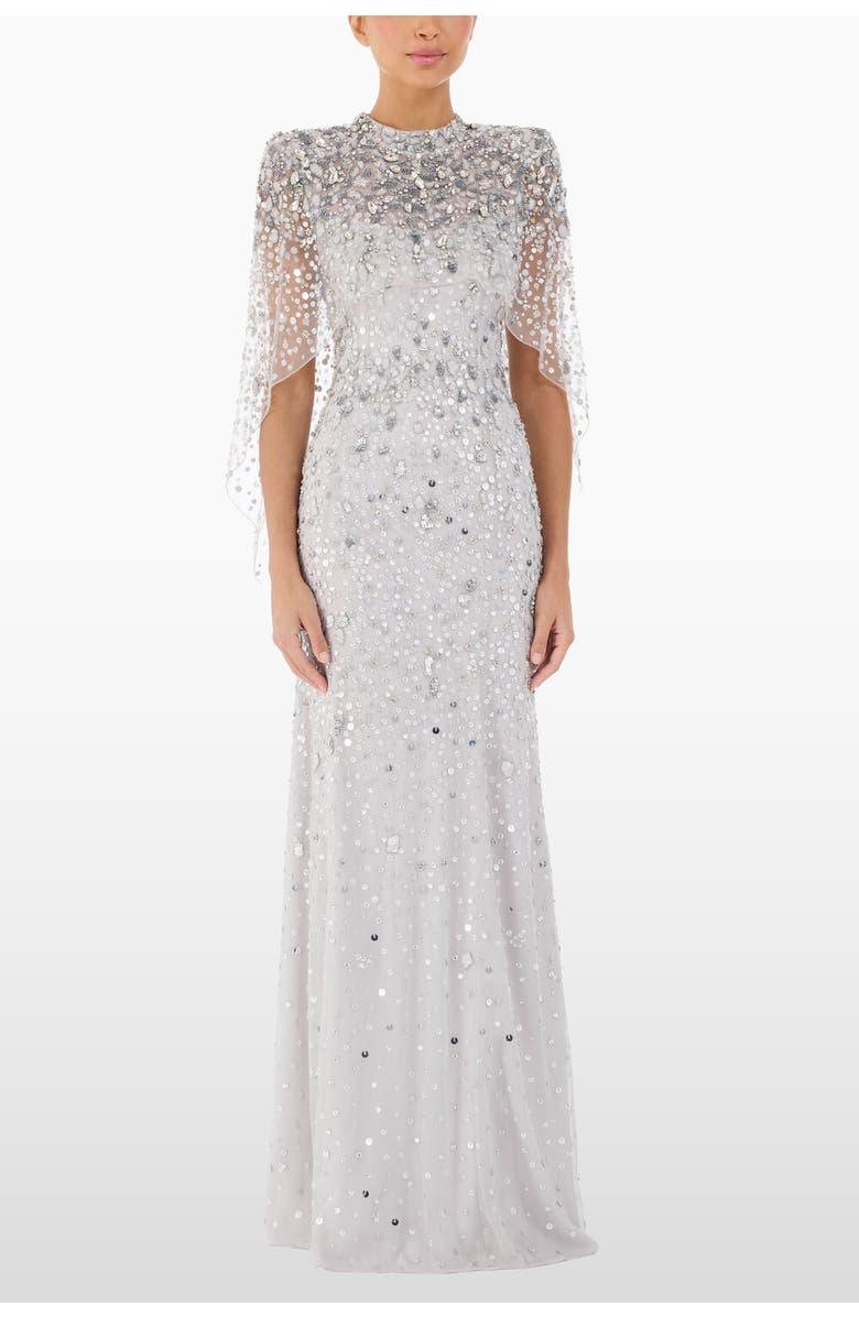 Jenny Packham Gracie Embellished Dress, Main, color, Ammonite