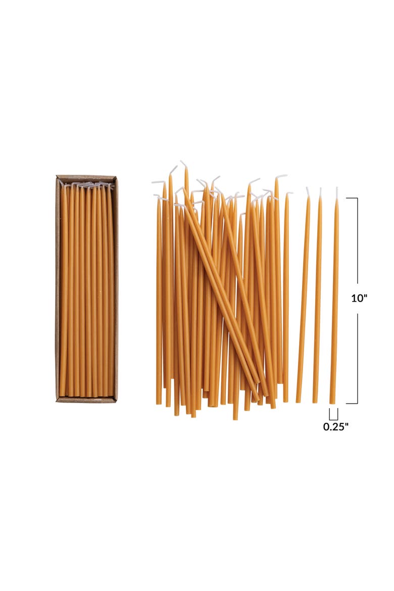 36-Piece Unscented Thin Taper Candles in Box, Camel, Alternate, color, Tan