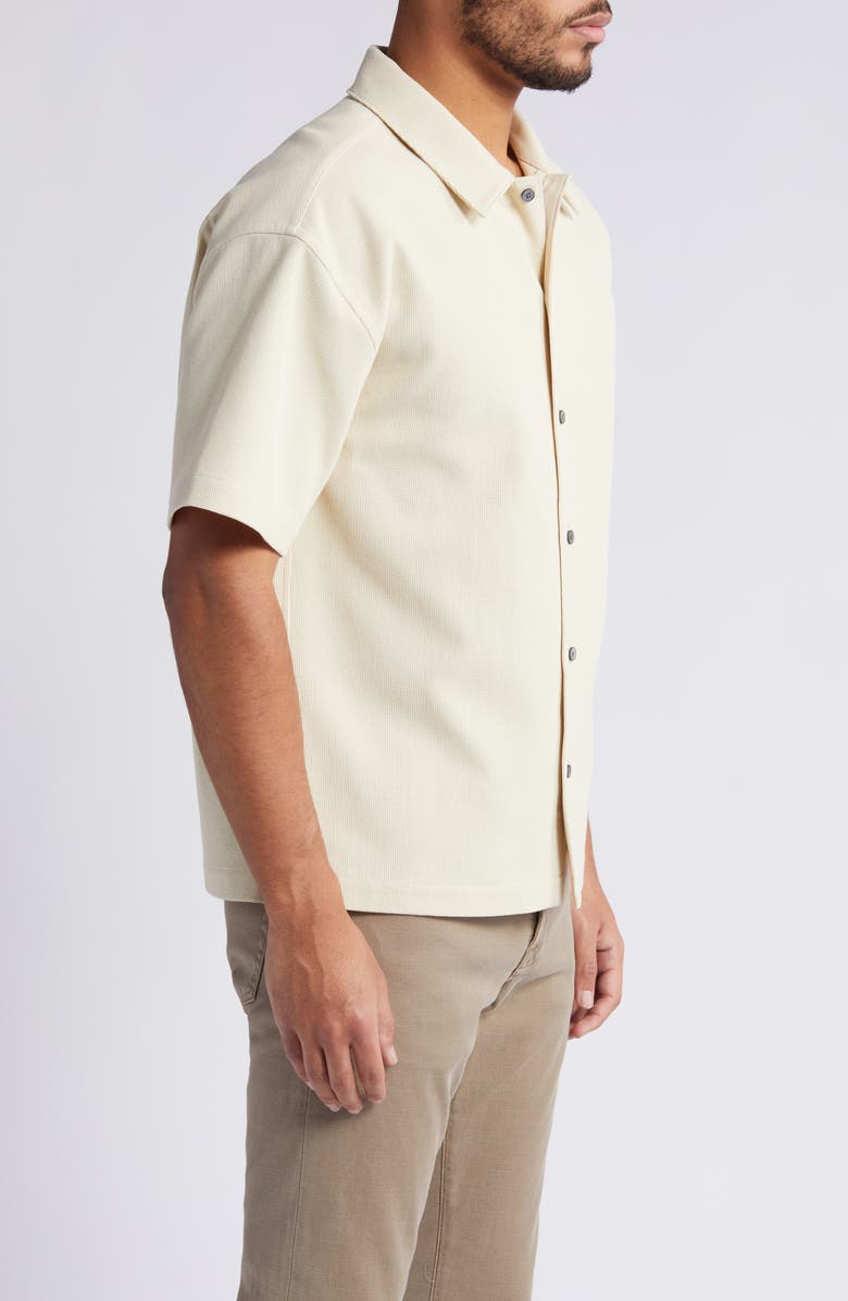 FRAME Textured Short Sleeve Button-Up Shirt, Alternate, color, Beige