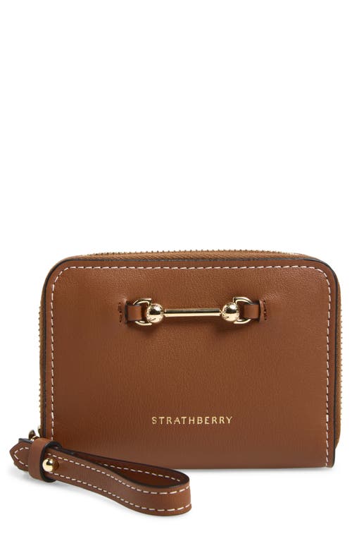 Strathberry Small Corda Zip Around Wallet In Chestnut