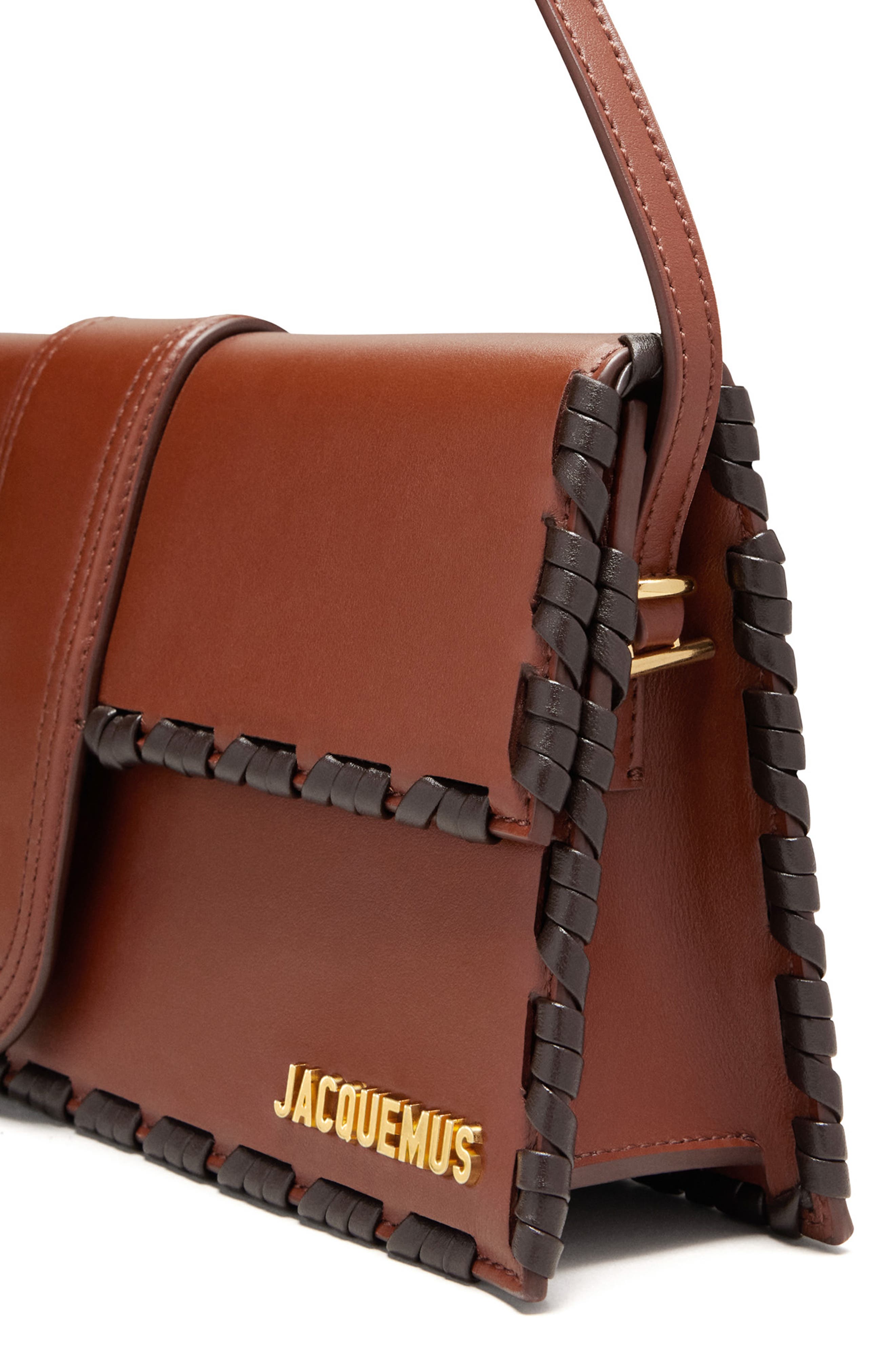 Jacquemus Long Le Bambino Leather Shoulder Bag, Alternate, color, 