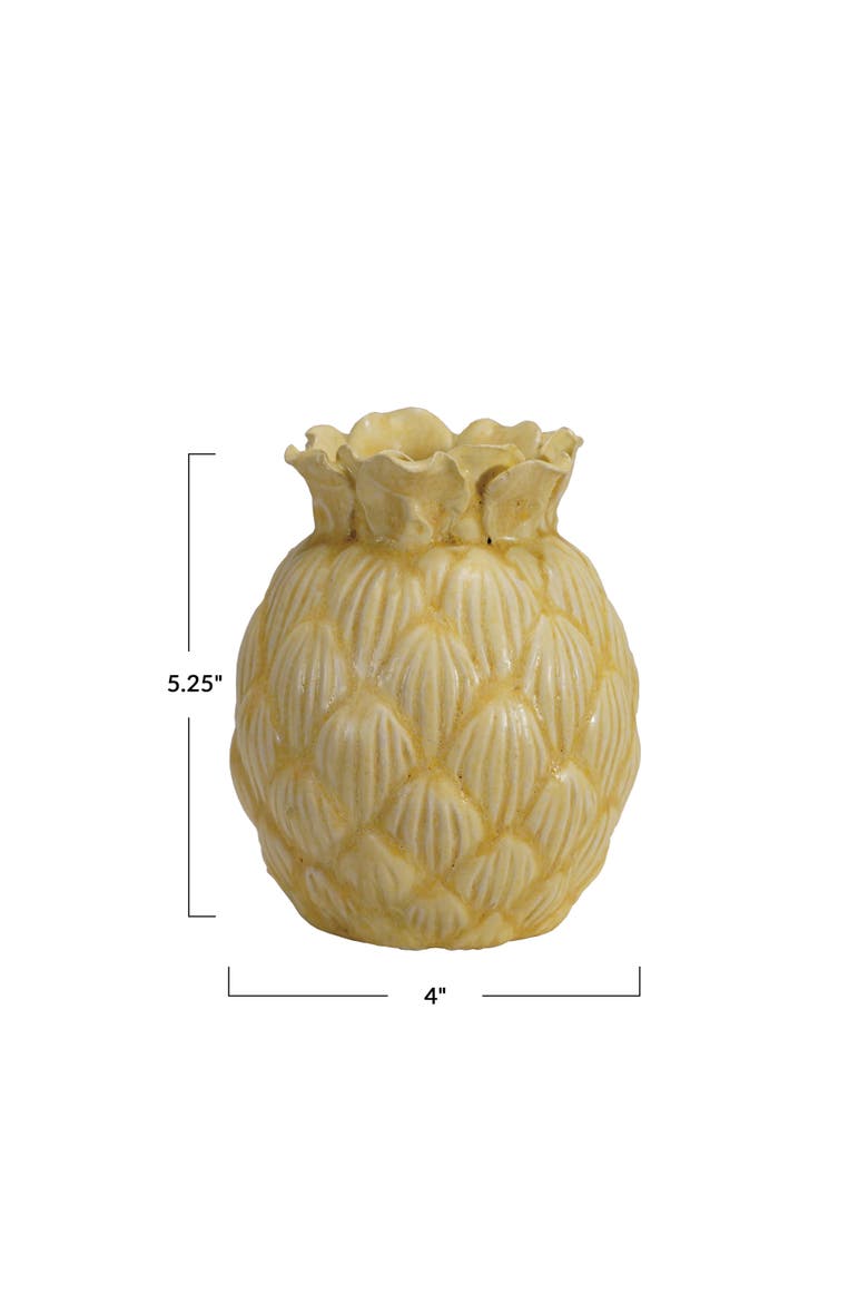 Stoneware Pineapple Shaped Vase, Alternate, color, Yellow
