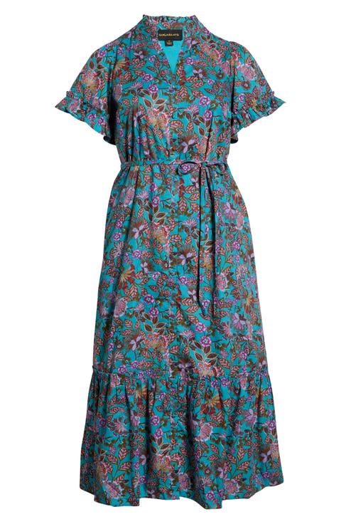 Alna Floral Cotton Midi Dress