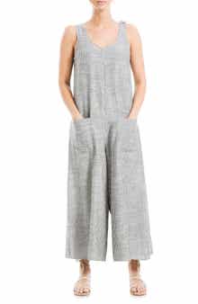 MAX STUDIO Sleeveless Yarn Dye Jumpsuit