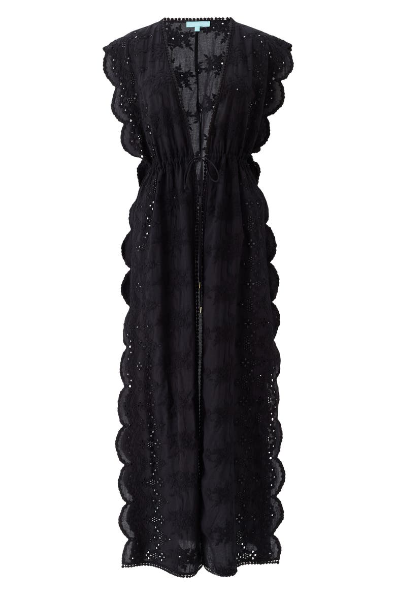 Talitha Eyelet Embroidered Cover-Up Dress, Alternate, color, BLACK