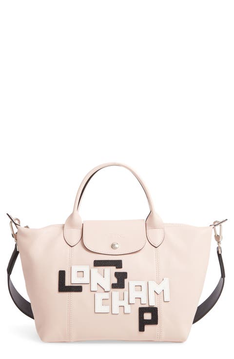 Small Le Pliage Logo Leather Tote