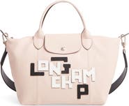 Longchamp Small Le Pliage Logo Leather Tote