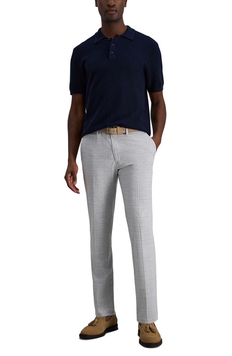 Kenneth Cole Reaction Glen Plaid Stretch Pants, Alternate, color, Light Grey
