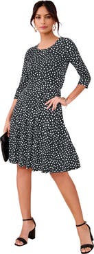 Roaman's Plus Size Stretch Knit Fit And Flare Dress