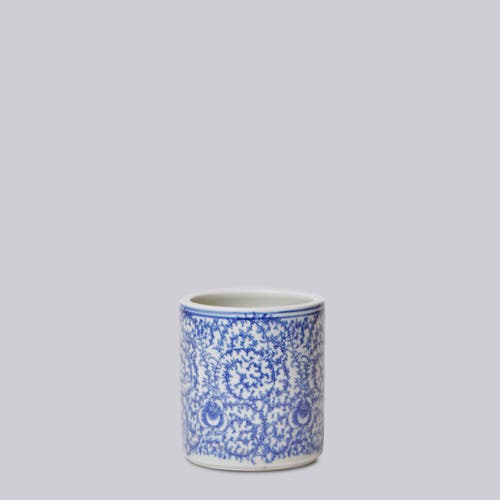 Cobalt Guild Tiny Porcelain Country Peony Cachepot