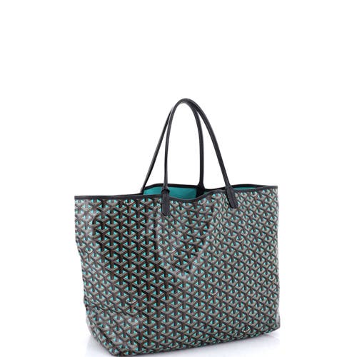 Pre-owned Goyard Goyard Saint Louis Tote Claire Voie Coated Canvas Gm In Green
