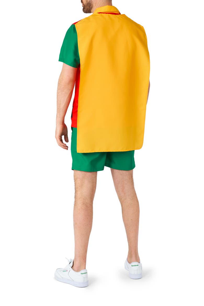 Robin Camp Shirt, Shorts & Removable Cape Set, Alternate, color, RED
