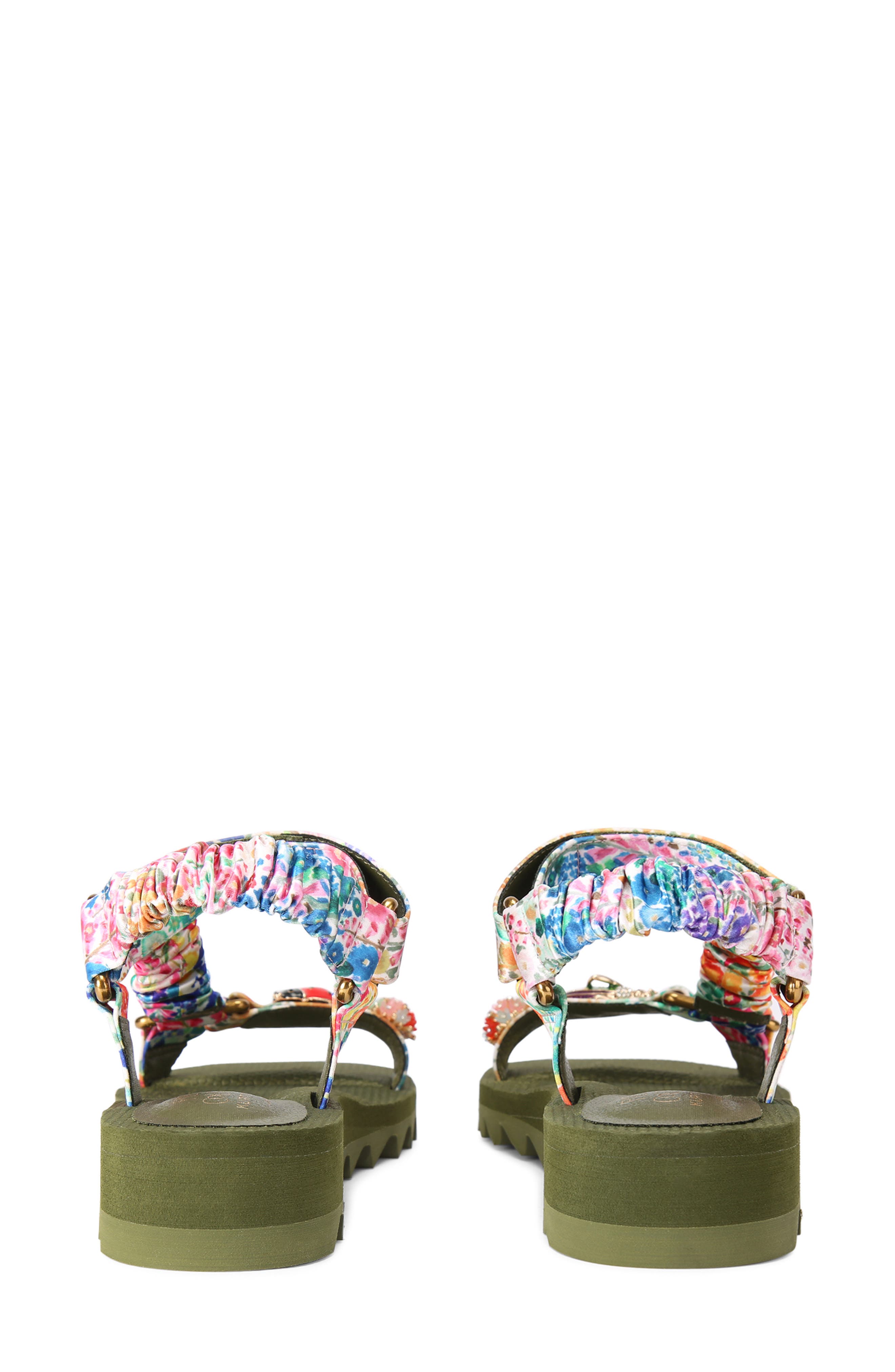 Kurt Geiger London Floral Couture Orion Ankle Strap Platform Wedge Sandal, Alternate, color, 