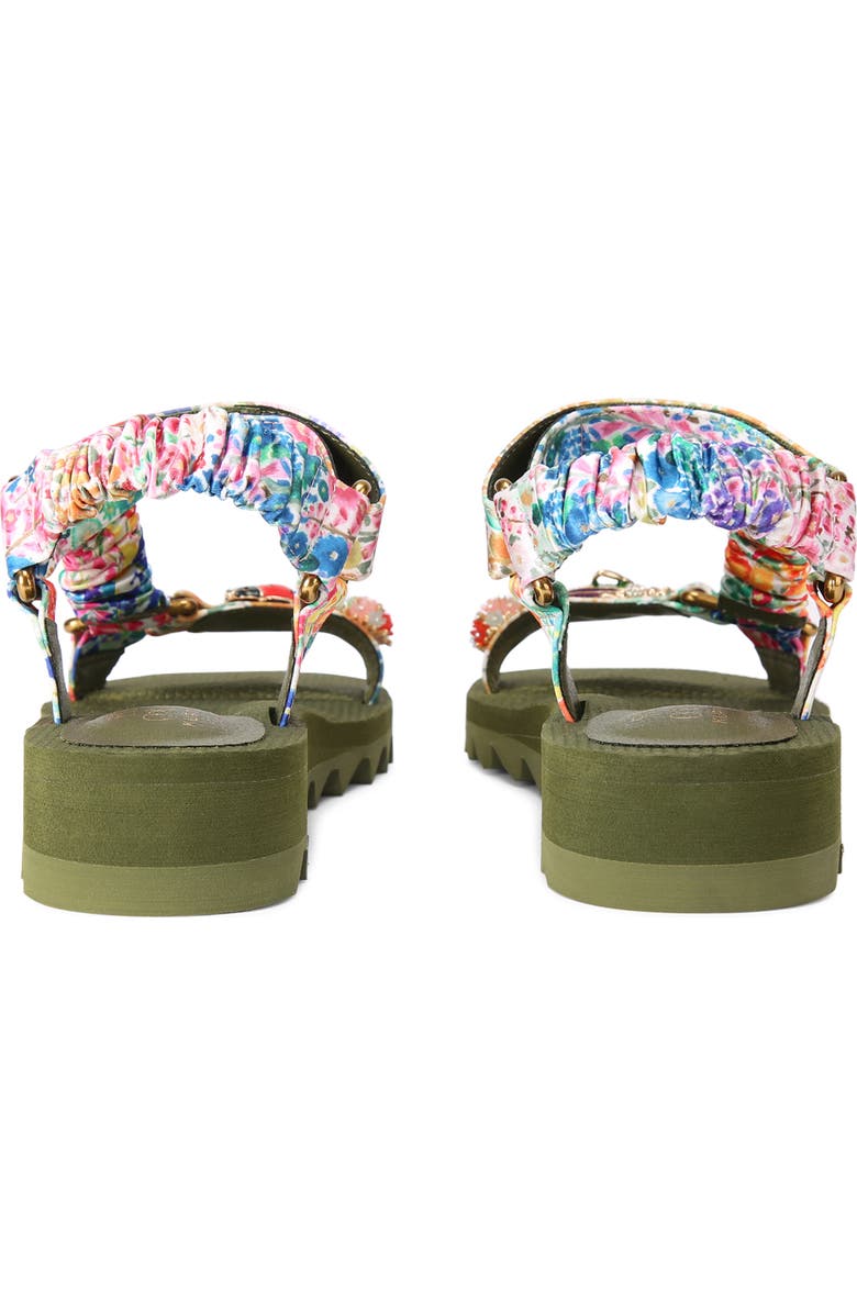 Kurt Geiger London Floral Couture Orion Ankle Strap Platform Wedge Sandal, Alternate, color,