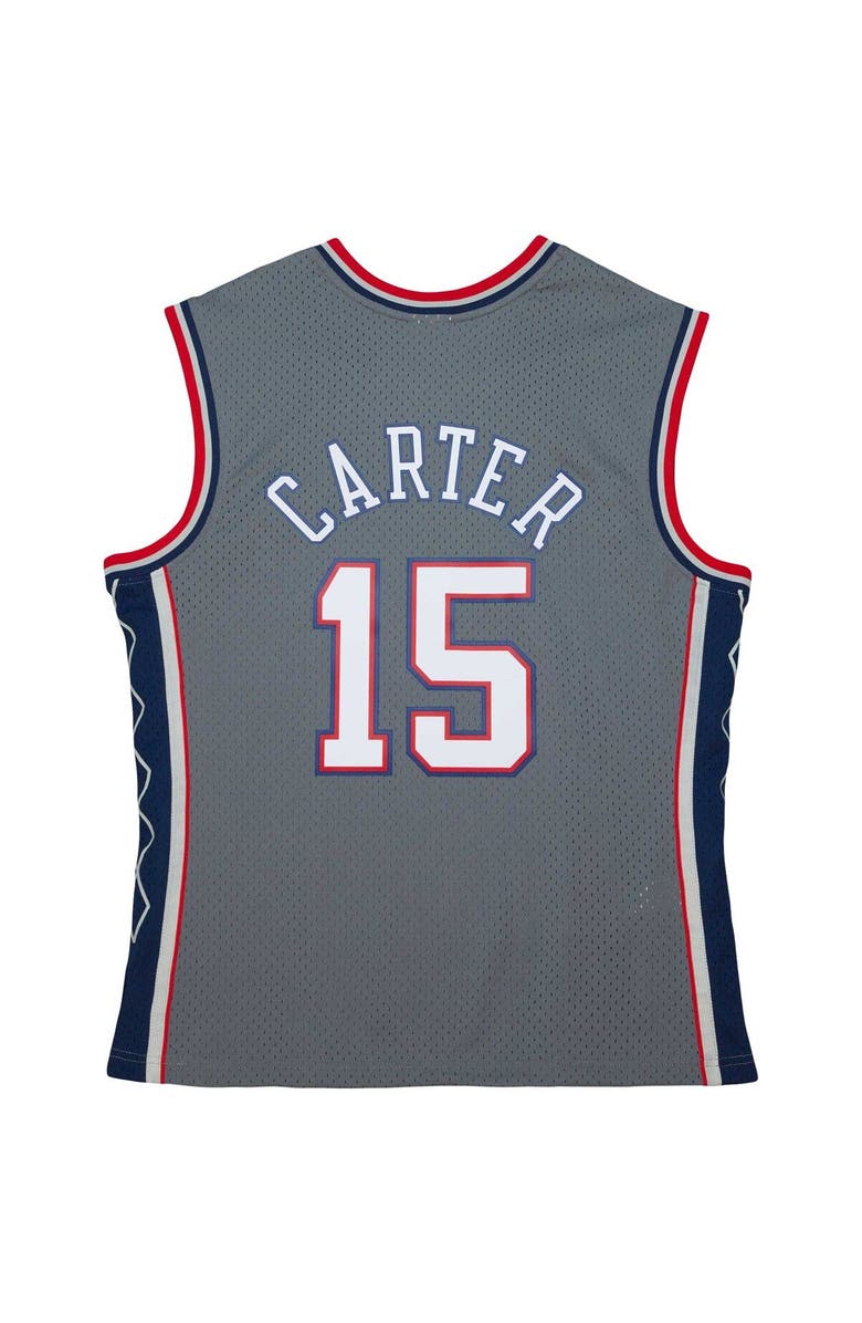 Mitchell & Ness Men's Mitchell & Ness Vince Carter Gray New Jersey Nets 2001/02 Hardwood Classics Swingman Jersey, Alternate, color, 