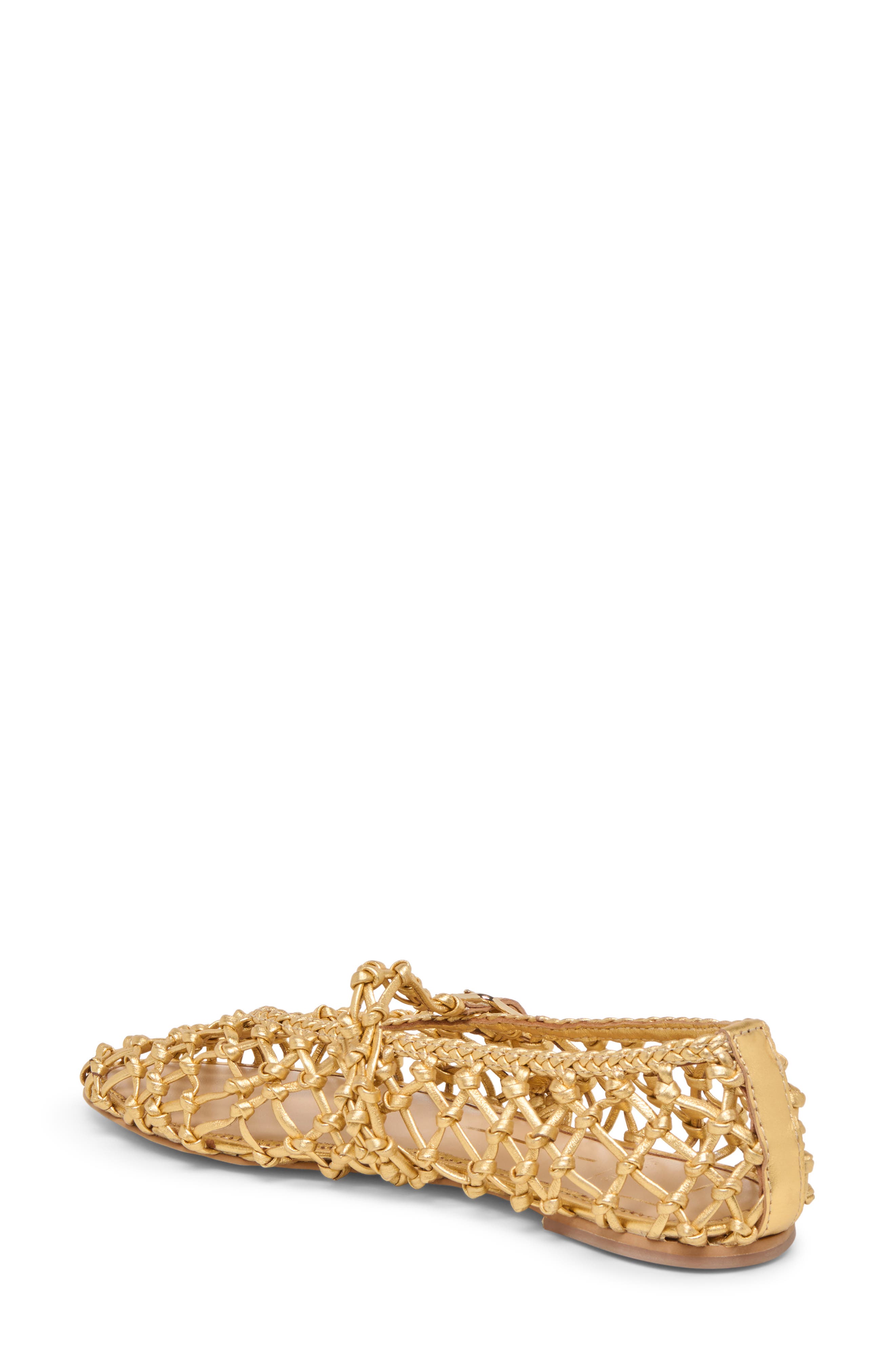 Dolce Vita Clair Woven Mary Jane Flat, Alternate, color, Gold Woven Leather