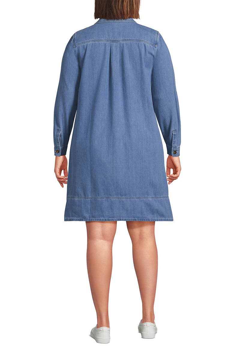 Light Weight Denim Popover At the Knee Dress, Alternate, color, Spring Blue Wash