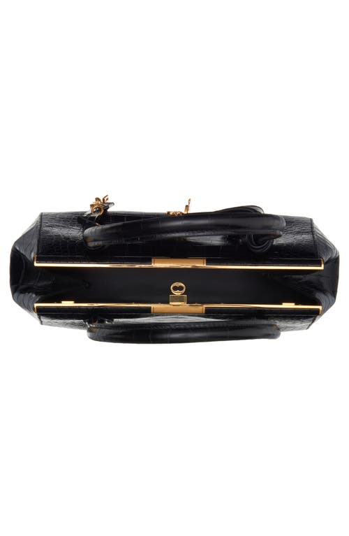 Dolce & Gabbana Dolce&gabbana Marlene Everyday Croc Embossed Bag In Nero