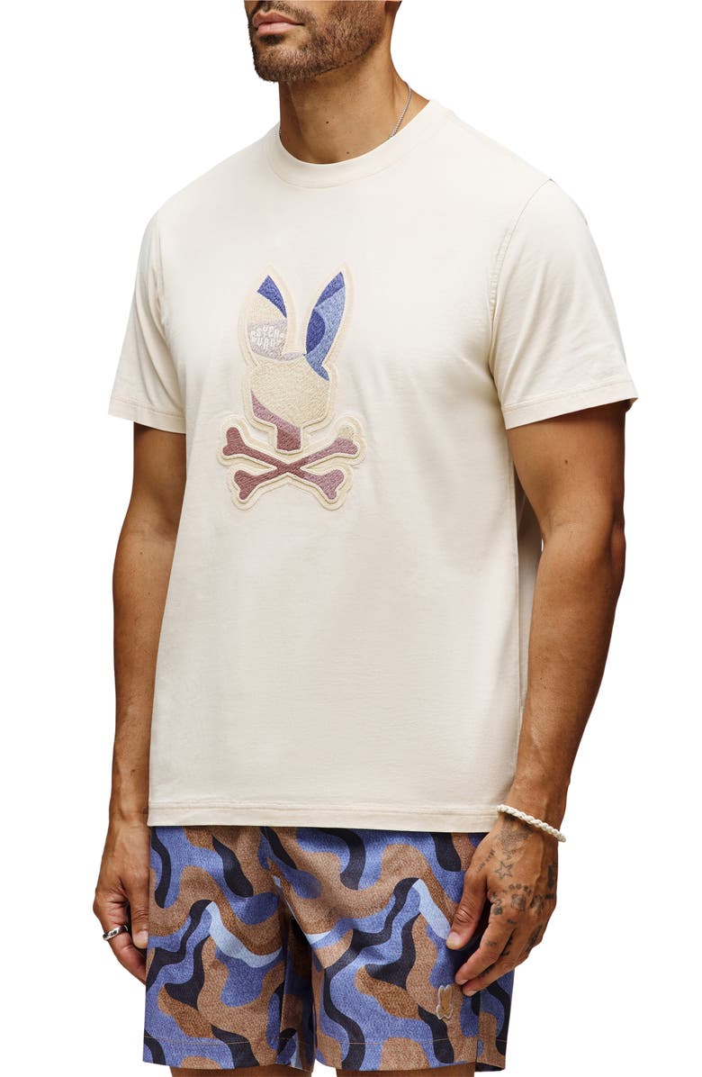 Psycho Bunny Dante Appliqué Graphic T-Shirt, Alternate, color, White Cap Grey