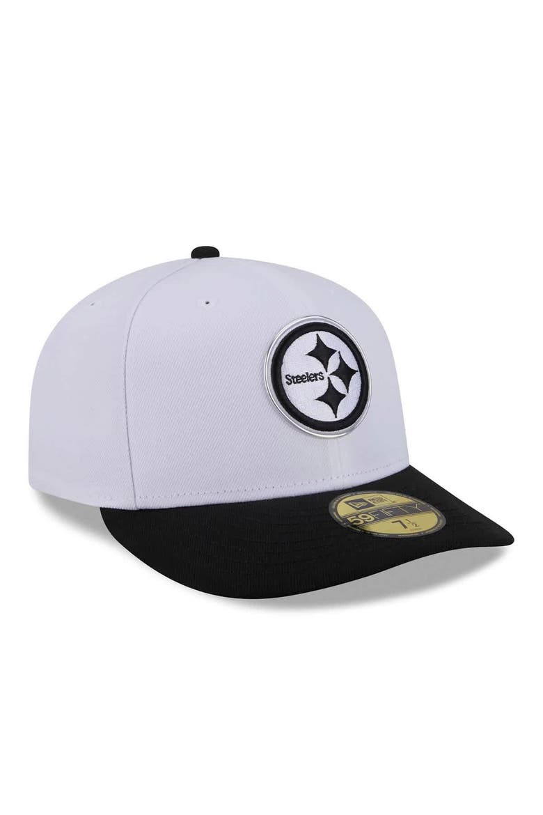 Men's New Era  White/Black Pittsburgh Steelers 2026 NFL Draft Pre-Curved 59FIFTY Fitted Hat, Alternate, color, White