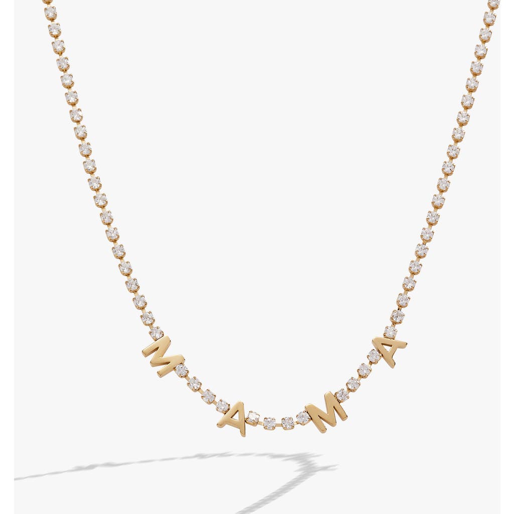 Alex And Ani Mama Crystal Tennis Necklace In Gold