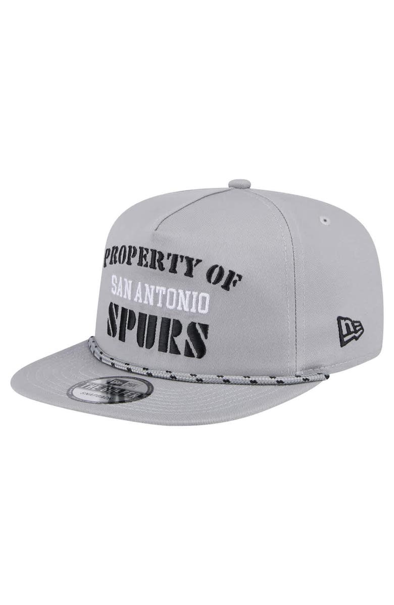 New Era Men's New Era Gray San Antonio Spurs Throwback Property Of Golfer Snapback Hat, Alternate, color, Gray