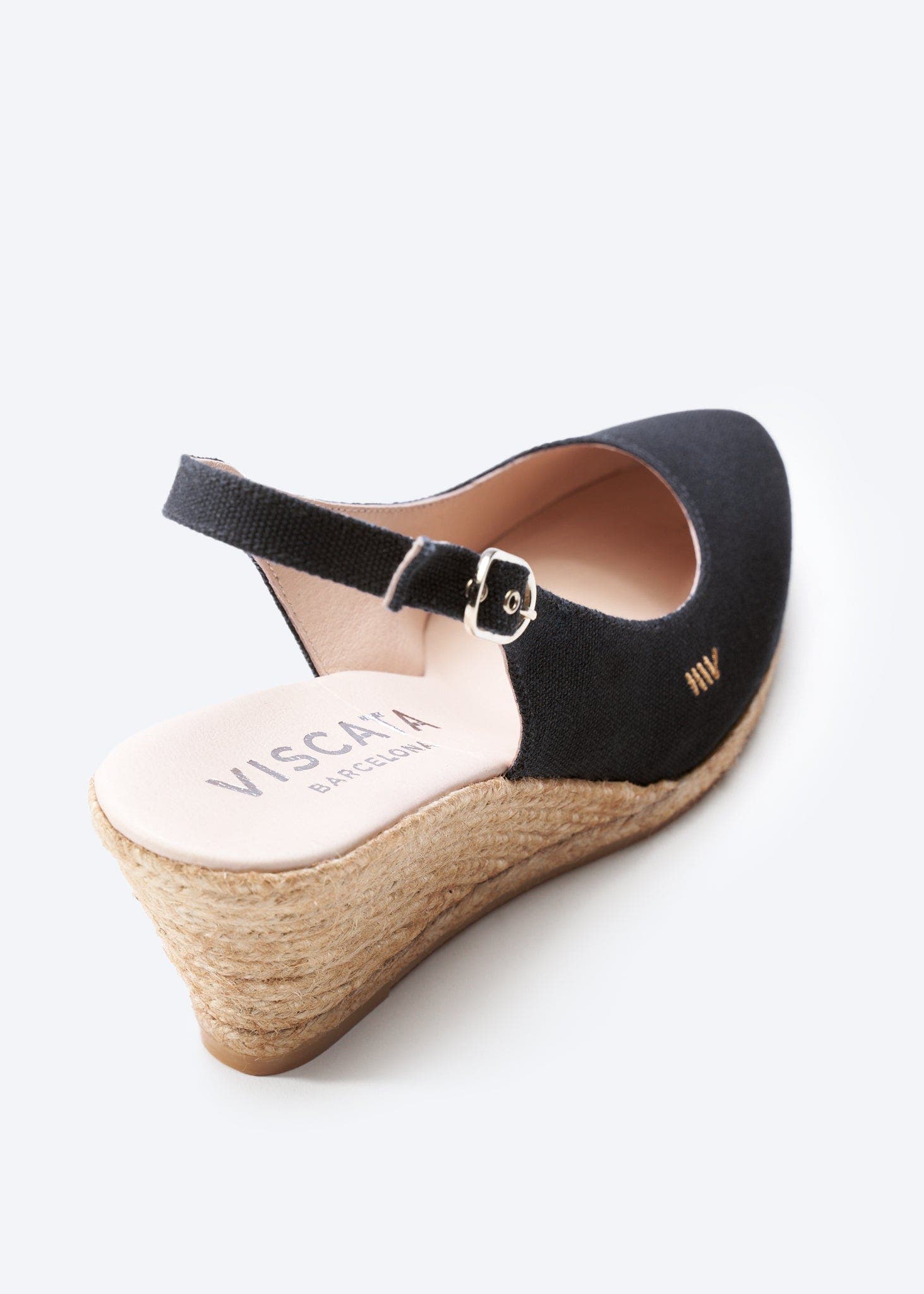 VISCATA Palomera Canvas Espadrille Wedges, Alternate, color, Medium Black