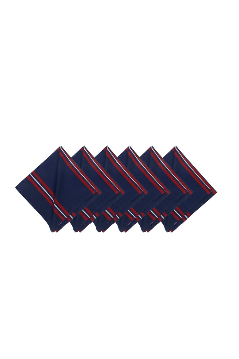 Stars & Stripes American Flag 100% Cotton Set of 6 Cloth Napkins, Alternate, color, Red