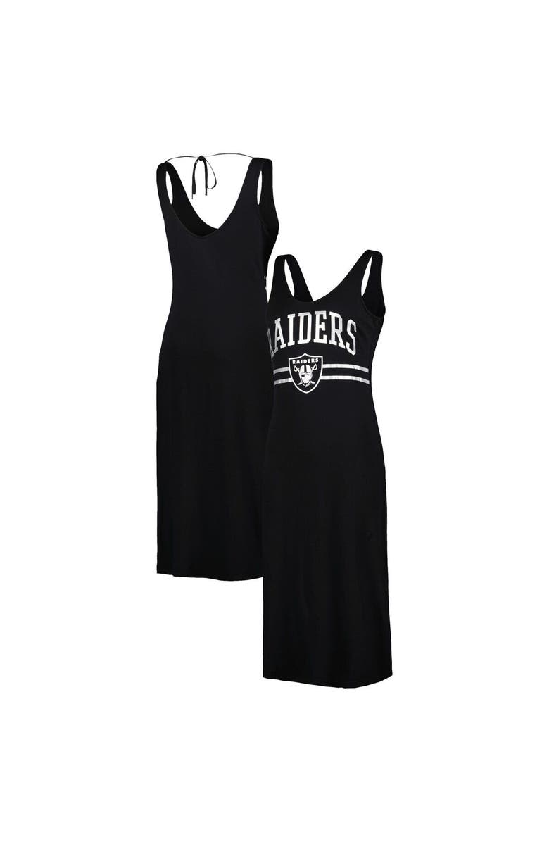G-III 4HER BY CARL BANKS Women's G-III 4Her by Carl Banks Black Las Vegas Raiders Training V-Neck Maxi Dress, Main, color, Black