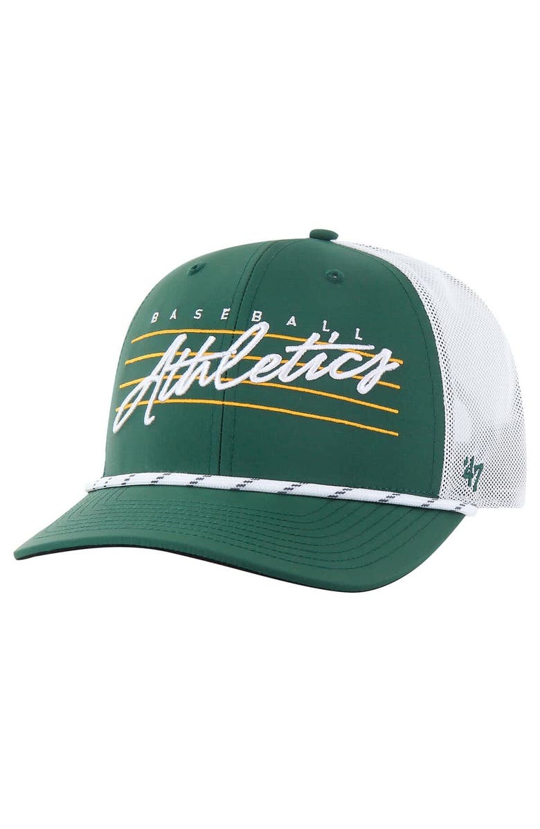 '47 Men's '47 Green Athletics Downburst Trucker Adjustable Hat, Main, color, Green