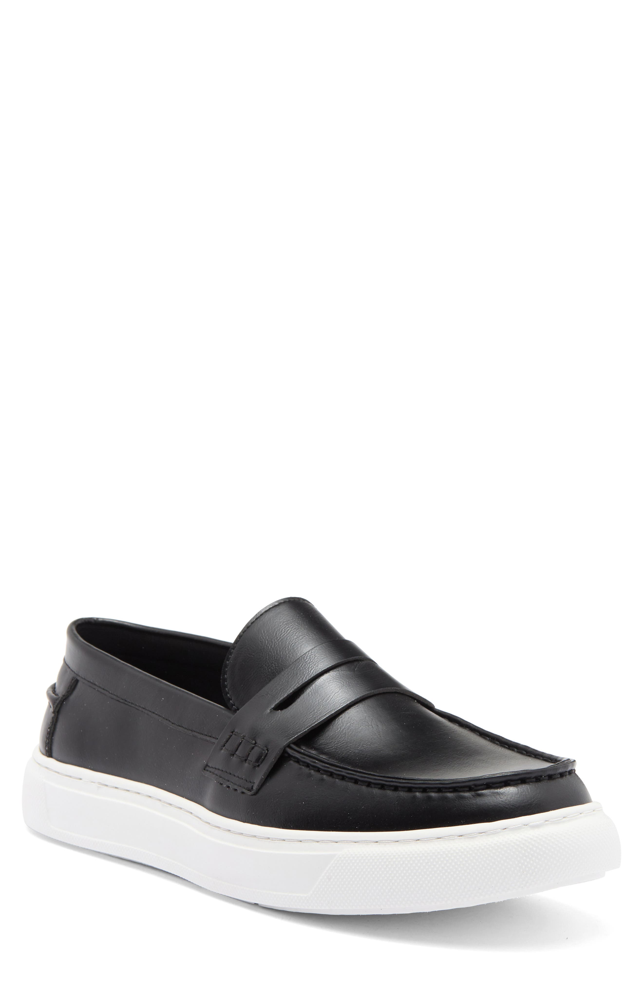 Texman Penny Loafer Sneaker, Main, color, BLACK