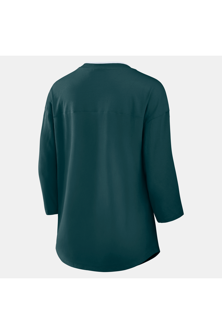 Women's Fanatics  Green Philadelphia Eagles Team First Deceptive Juke 3/4-Sleeve V-Neck T-Shirt, Alternate, color, Green