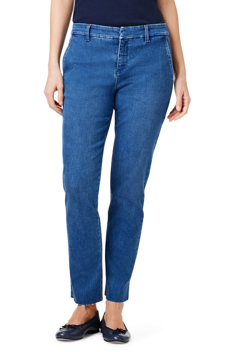 Raw Hem Ankle Straight Leg Trouser Jeans, Main, color, GULFSTREAM
