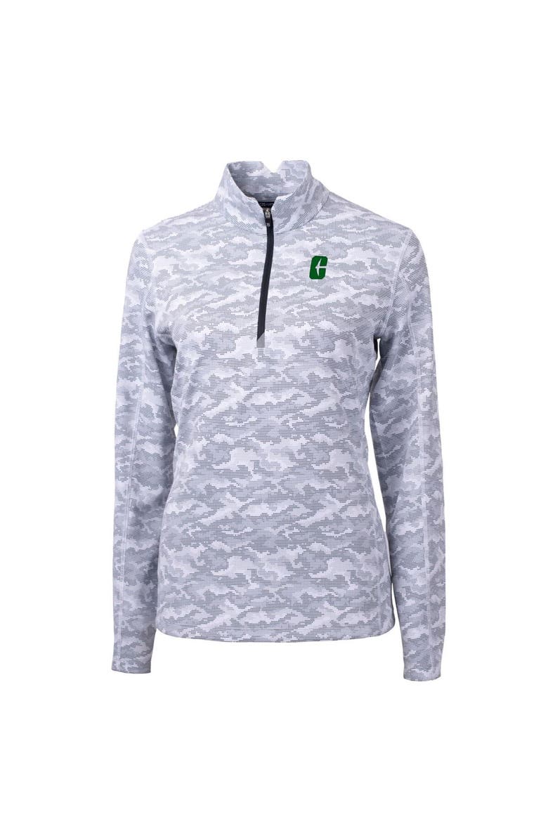 Cutter & Buck Women's Cutter & Buck Charcoal Charlotte 49ers Traverse Camo Quarter-Zip Pullover Top, Alternate, color,