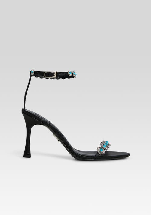 Shop Retroféte Retrofête Felice Embellished Heel In Black/turquoise