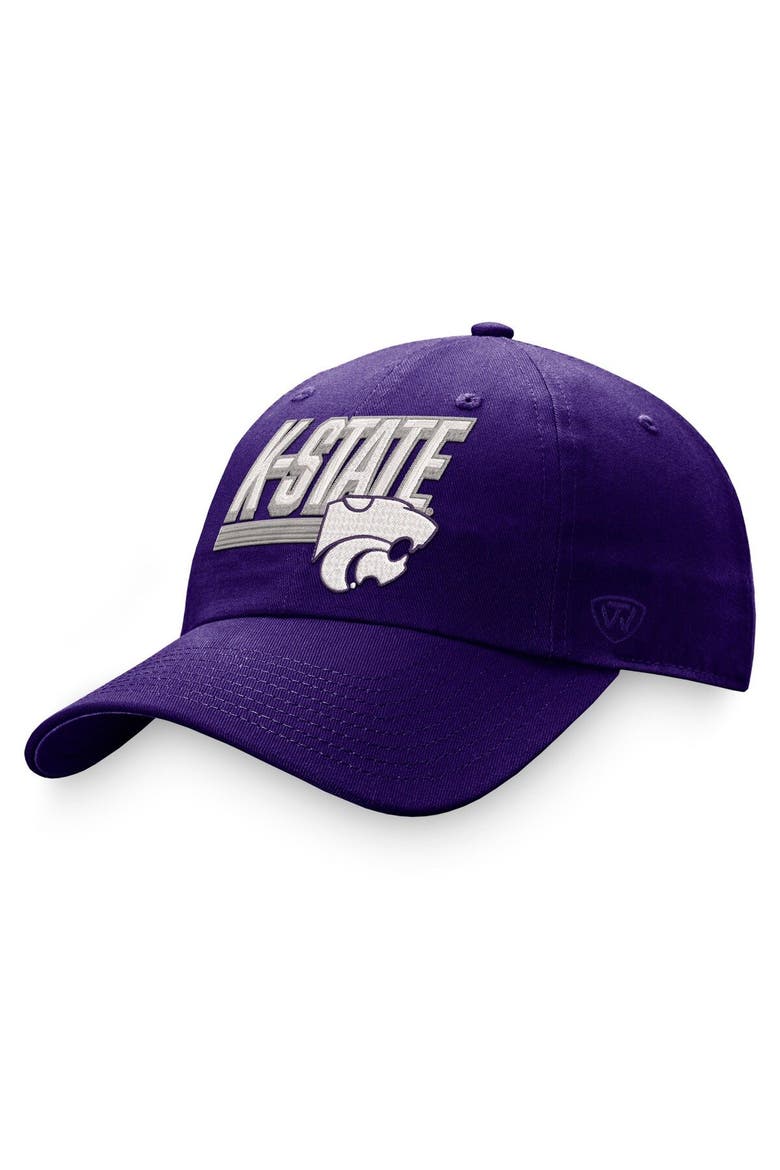 Men's Top of the World Purple Kansas State Wildcats Slice Adjustable Hat, Main, color, Green
