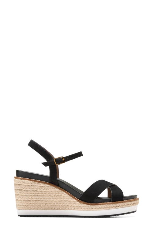 Cole Haan Silvee Espadrille Wedge Sandal In Black Suede