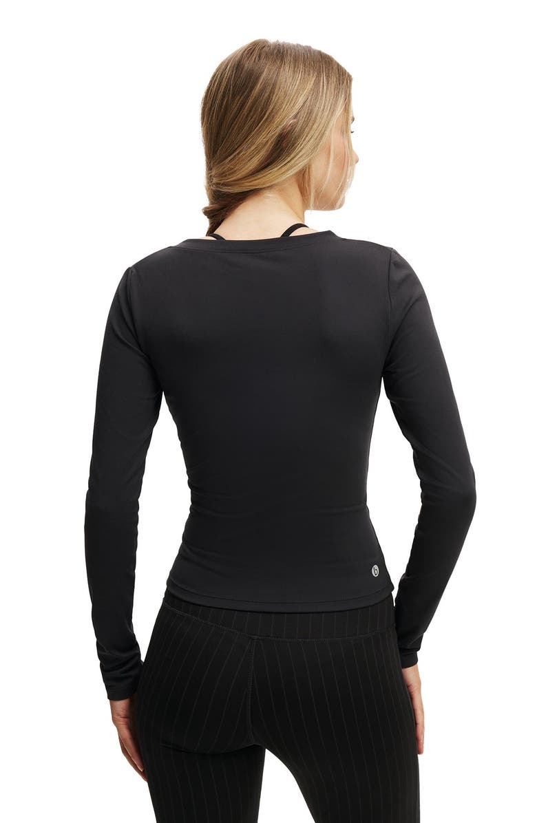 COTTON ON BODY Women's Active Ultra Soft Plunge Front Long Sleeve, Alternate, color, Black
