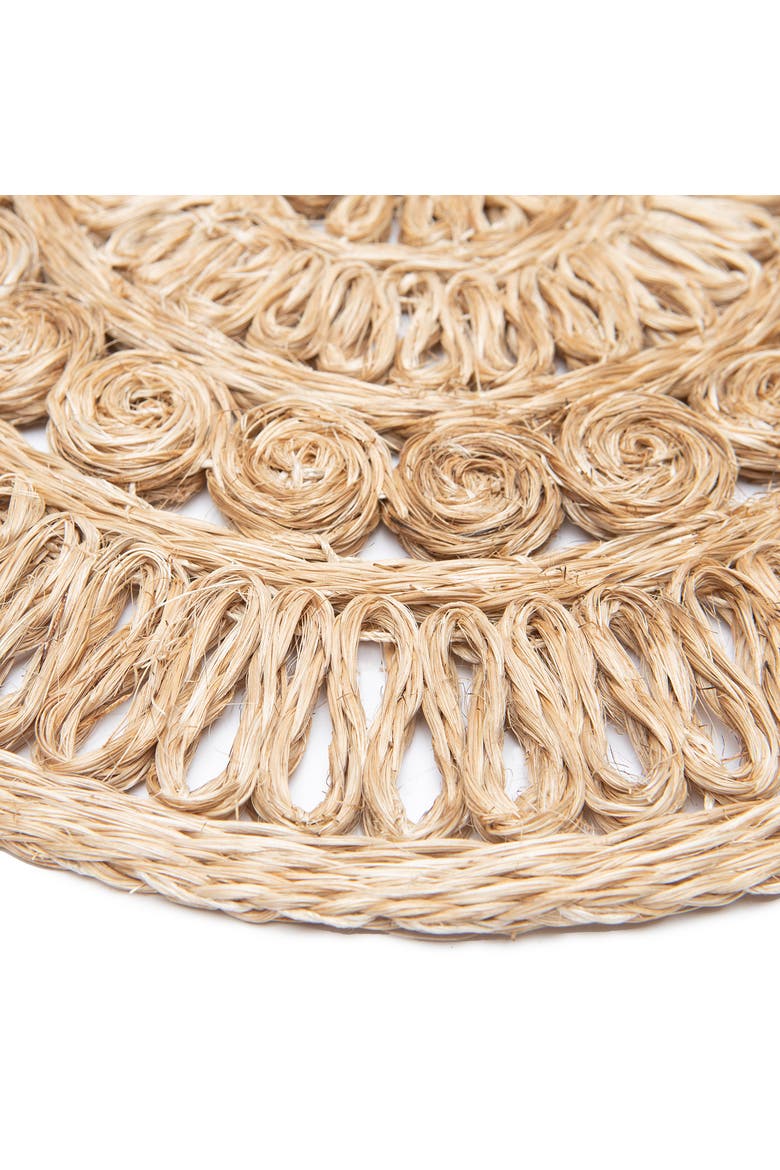 Circolo Abaca Placemats - Set of 4, Alternate, color, Natural 15" Round