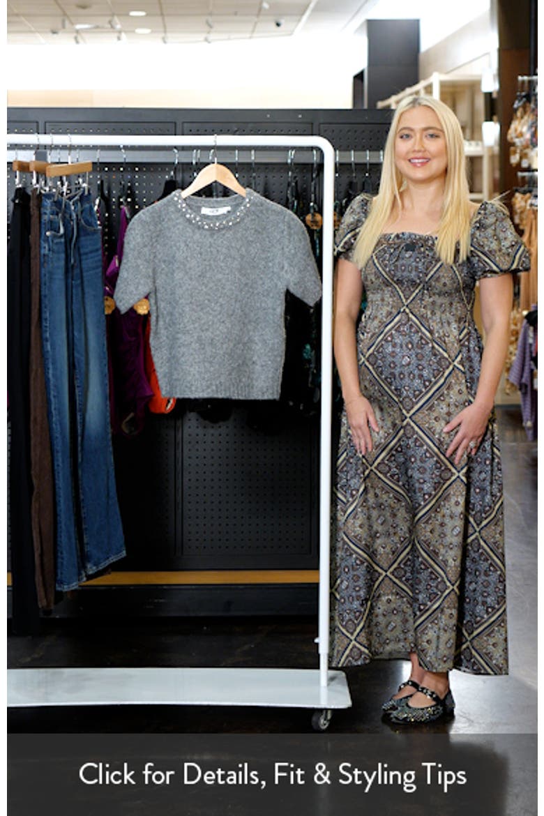 Malvie Embellished Neck Short Sleeve Sweater video