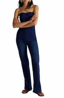 Free People Beckett Strapless Denim Jumpsuit