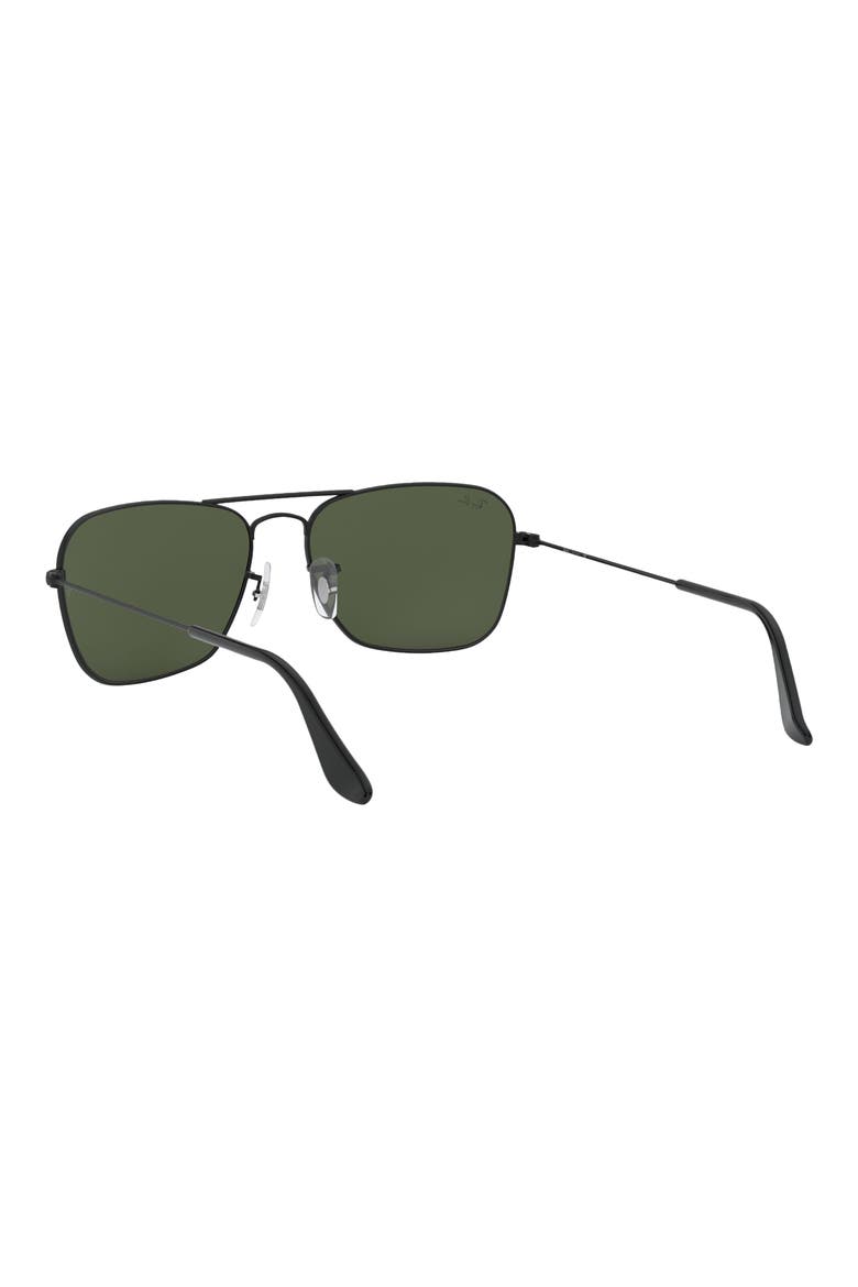 'Caravan' 55mm Sunglasses, Alternate, color, MATTE BLACK / G-15 GREEN