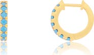 The Lovery Fine Jewelry Turquoise Huggie Hoop Earrings